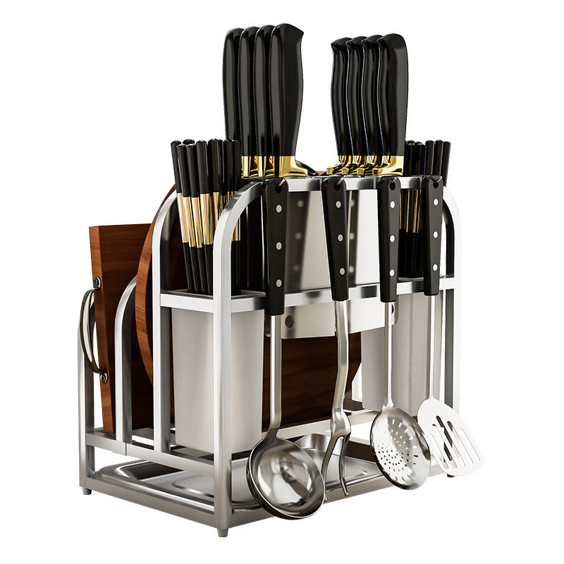 Chopping Board Rack For Knives And Knife Holders Integrated Storage Rack