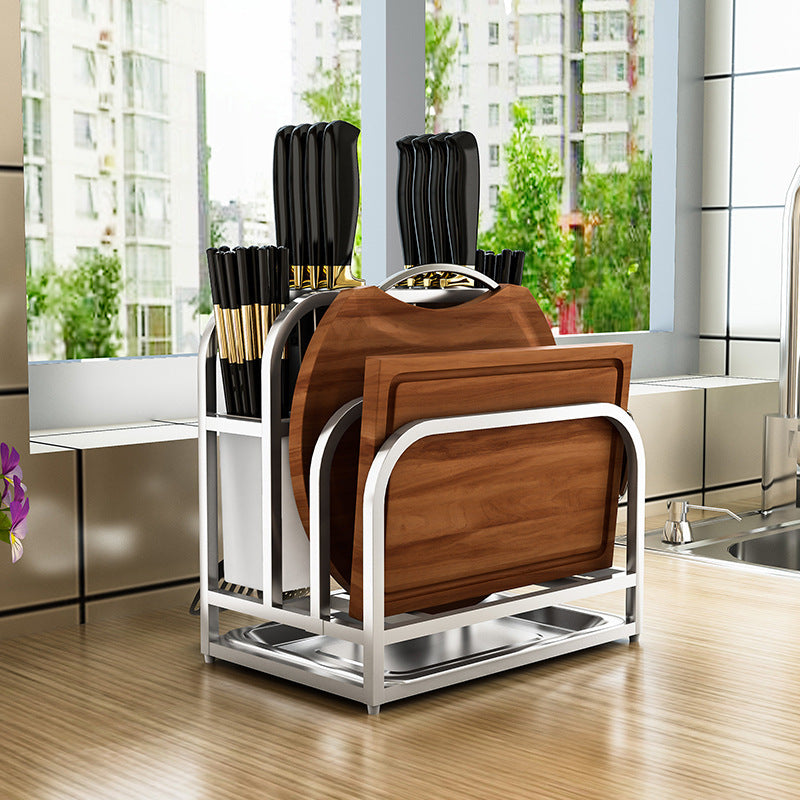 Chopping Board Rack For Knives And Knife Holders Integrated Storage Rack