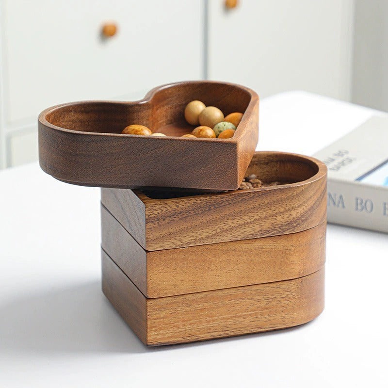 Wooden Whole Wood Love Heart-shaped Candy Box