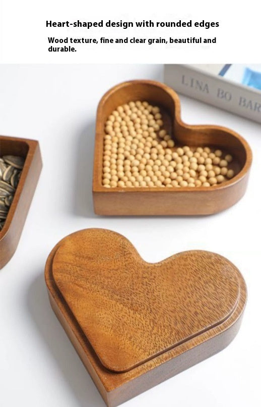 Wooden Whole Wood Love Heart-shaped Candy Box