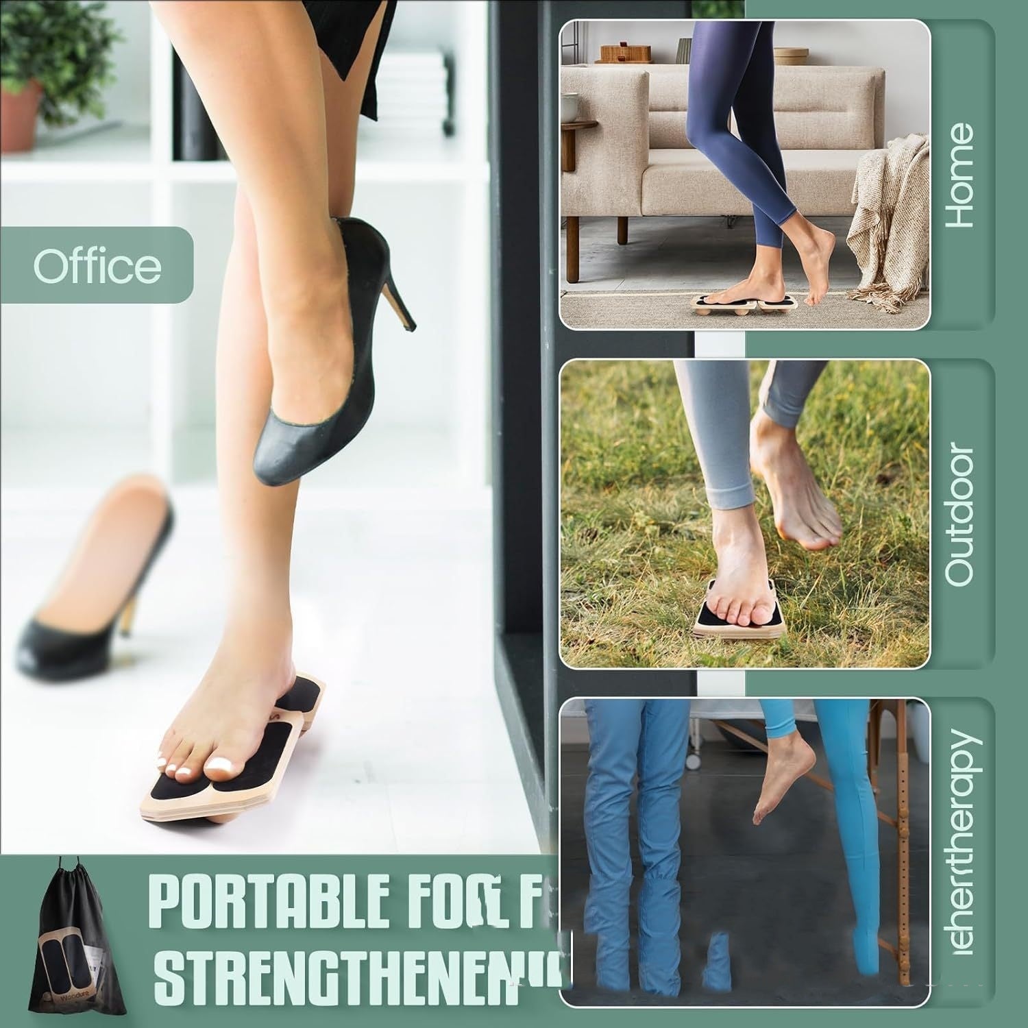 Wooden Foot Tensioner Single Leg Wood Surf Balance Board Ankle Relief Rib Puller