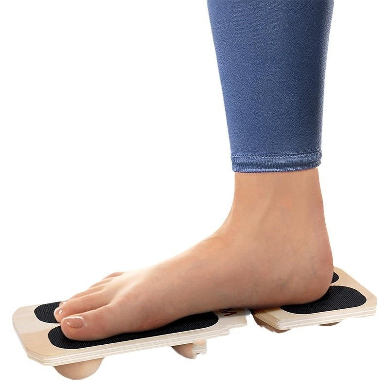 Wooden Foot Tensioner Single Leg Wood Surf Balance Board Ankle Relief Rib Puller