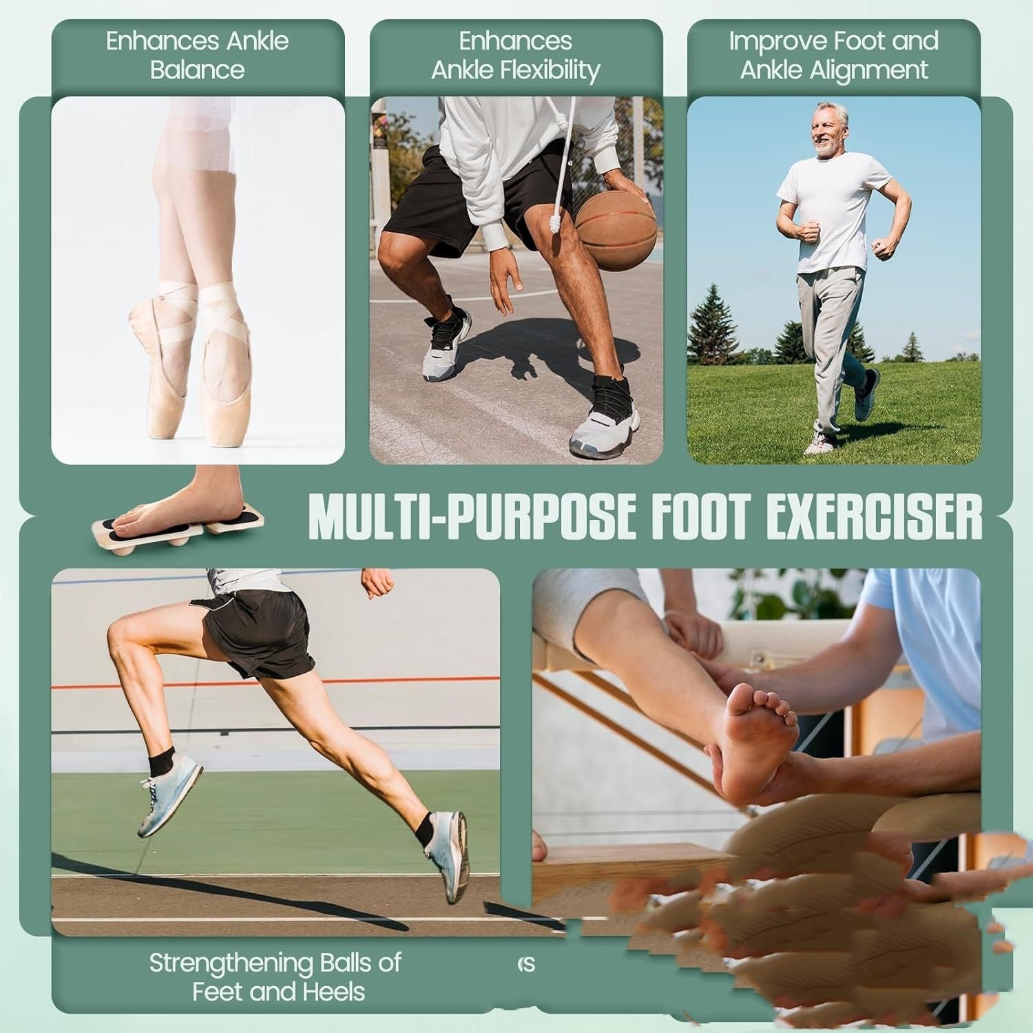 Wooden Foot Tensioner Single Leg Wood Surf Balance Board Ankle Relief Rib Puller