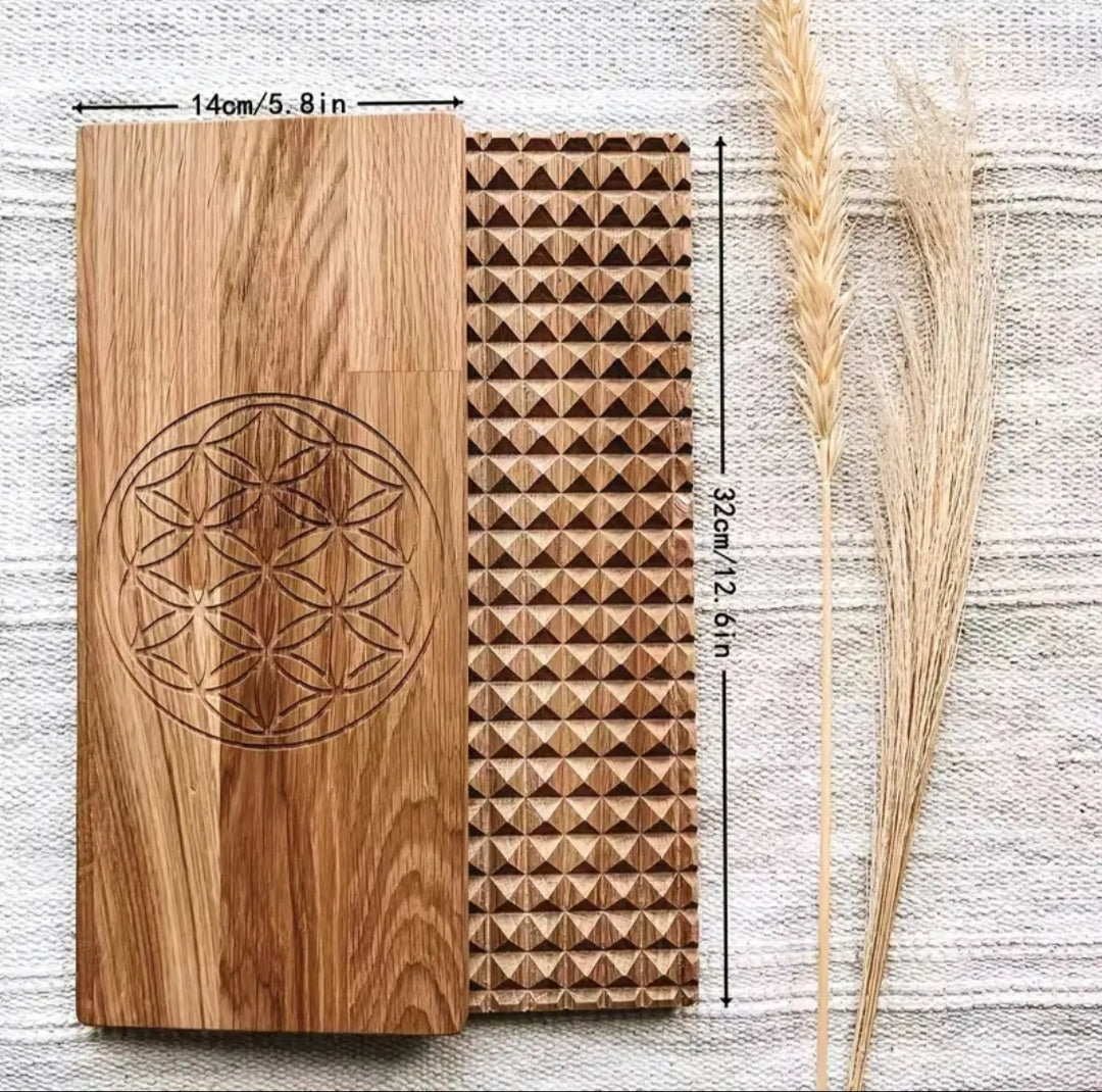 Wooden Yoga Top Board Set - Reduces Foot Light Beige Stimulation, Yoga and Meditation Practice Board, Home Fitness Relaxation Foot Muscle Office Sedentary Foot Relaxation Equipment Enhances Balance and Focus Acupressure Foot Massage, Yoga Gift, Yoga, Acup