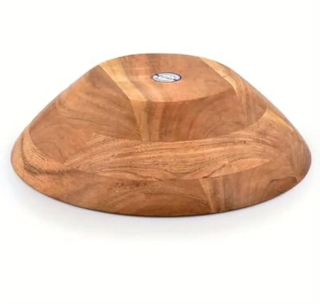 Acacia Wood Serving Bowl Fruit Bowl Friendly and Perfect for Salad Vegetables and Fruit Single Salad Bowl 10" x 10" x 3"