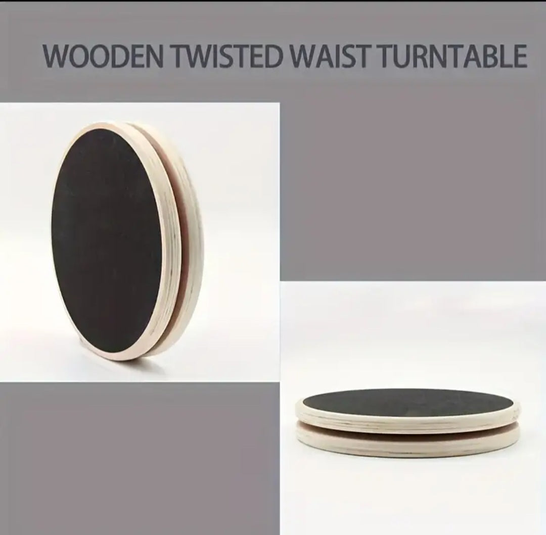 1 wooden waist twisting disc/circular balance board, anti-slip base, strengthens core, suitable for full-body shaping, indoor gym and outdoor sports equipment.