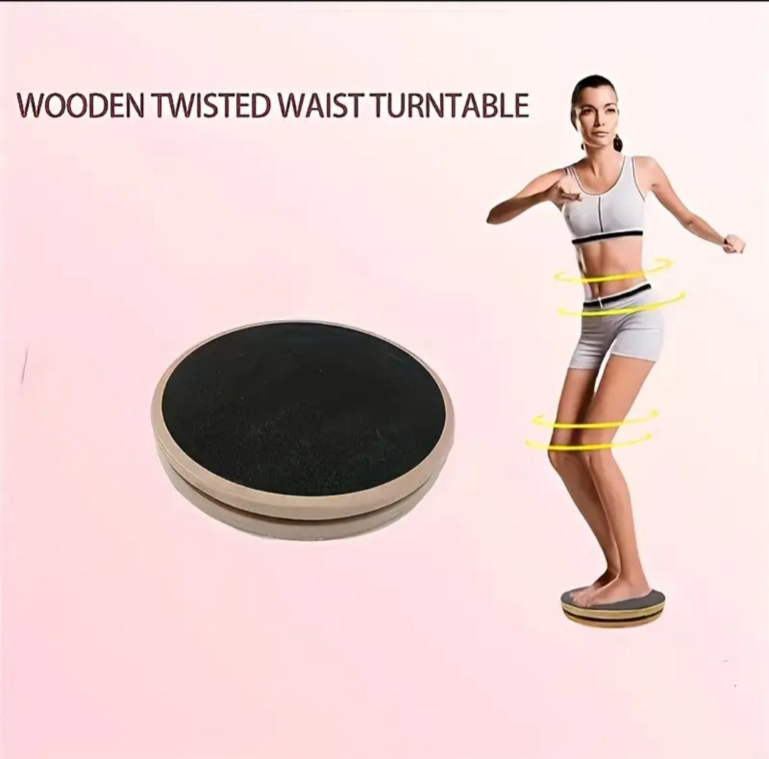 1 wooden waist twisting disc/circular balance board, anti-slip base, strengthens core, suitable for full-body shaping, indoor gym and outdoor sports equipment.