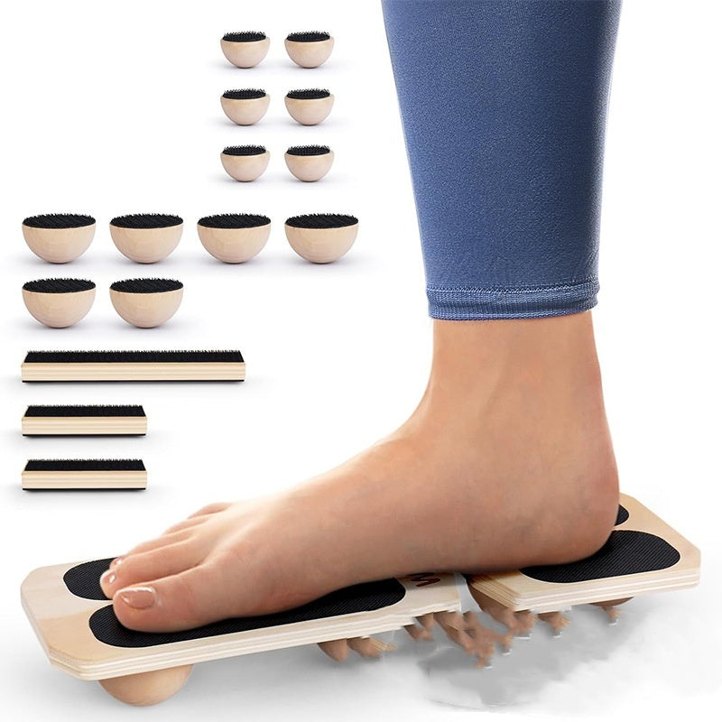 Wooden Foot Tensioner Single Leg Wood Surf Balance Board Ankle Relief Rib Puller