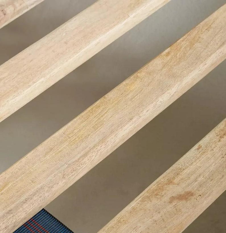 Balinese Teak Wood Bed Frame: Intricate Carvings, King Size